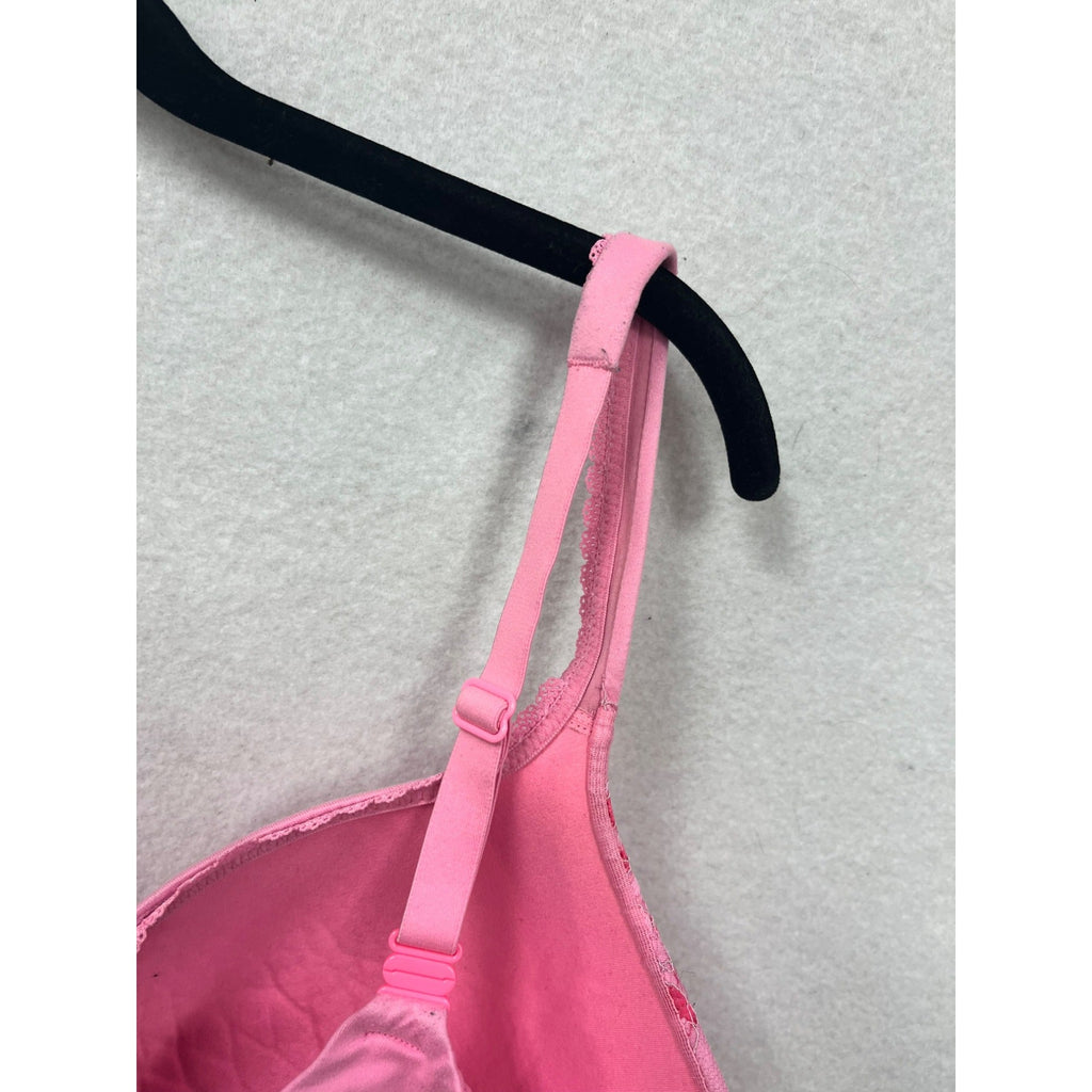 Victorias Secret Pink Floral Lace Bra 36DD #6265