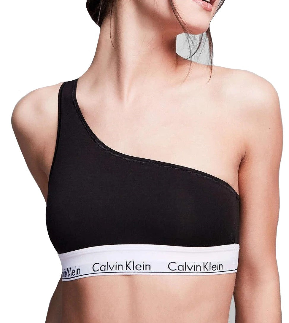 Calvin Klein Modern Cotton One Shoulder Unlined Wireless Bralette - QF7007