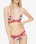 Calvin Klein Women's Ck One Unlined Rose-Print Triangle Bralette pink-QF6690