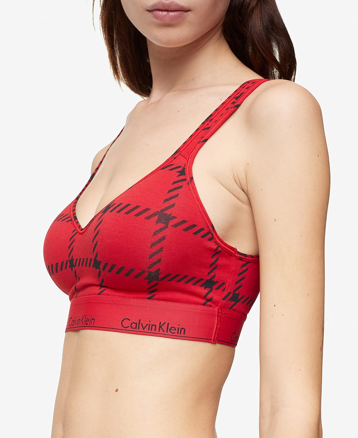 Calvin Klein CK Women's Modern Cotton Lift Wireless Bra- Rustic Red (QF6702)