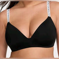 Victoria's Secret Logo Lightly Lined Non-Wired Bra Size 32D Black